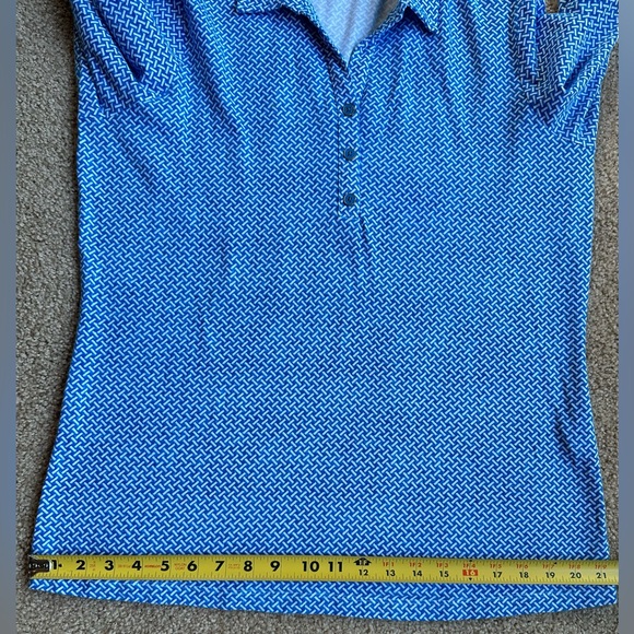 J. McLaughlin 3/4 Sleeve Printed Popover Collared Top - Picture 10 of 11